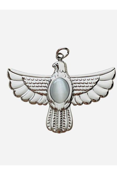 312 KONSEPT Peacock Steel Figure Steel Silver Color Pendant 3 cm 1 Piece