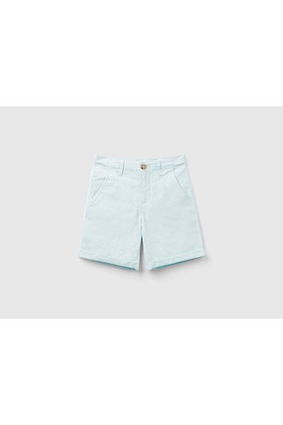 United Colors of Benetton Kids' Pure Linen Bermuda Shorts