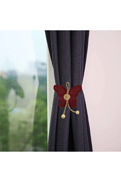 PUFO Butterfly curtain or drapery cord set with magnet, 2 pcs, red