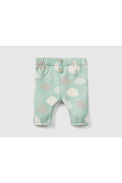 United Colors of Benetton Infants' Stretchy Waist Athletic Pants with Zipper Print