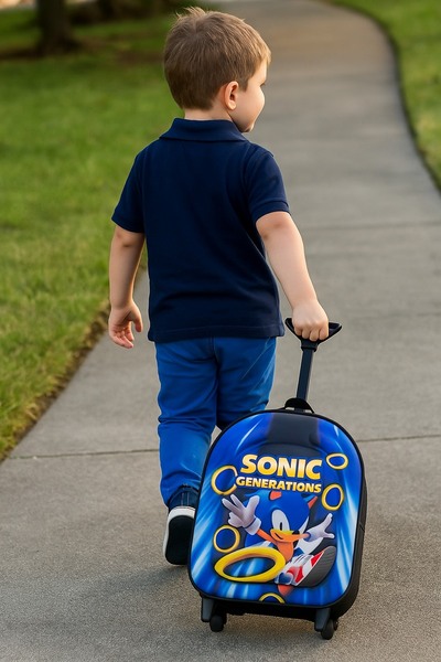 NEWFULL Rucsac pentru grădiniță pentru bărbați Sonic cu racletă
