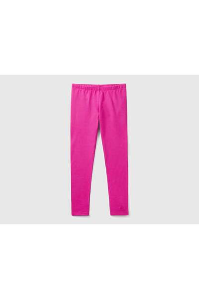 United Colors of Benetton Kids' Cotton Stretch Leggings with Logo
