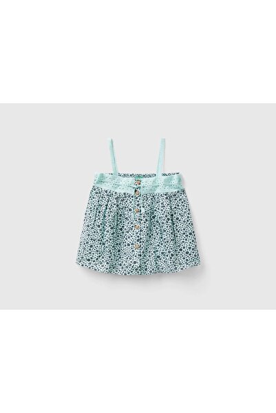 United Colors of Benetton Girls' Printed Button Front Blouse