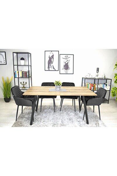 JollyMag Židle do kuchyně/obývacího pokoje ve stylu křesla, Artool, Nola, samet, kov, černá, 58x57x79 cm