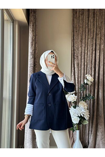 MISEY BOUTIQUE ARKASI GÖMLEK DETAYLI TASARIM BLAZER CEKET