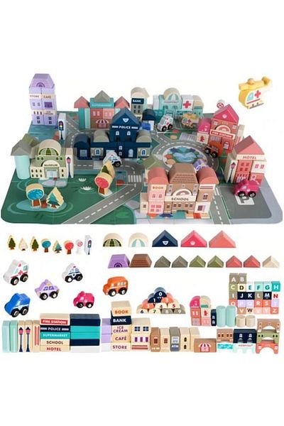 SOLTOY Set 115 educational wooden blocks for children SOLTOY® 'My City'