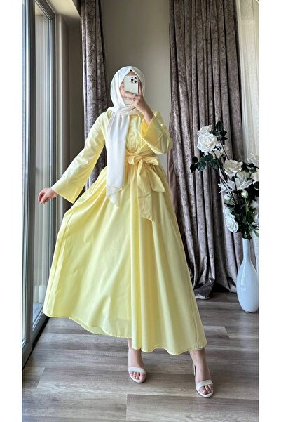 MISEY BOUTIQUE BELDEN BAĞLAMALI POPLİN ELBİSE