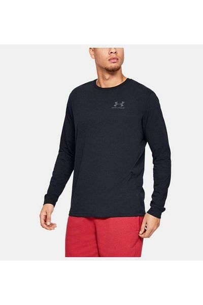 Under Armour Ανδρικό μακρυμάνικο μπλουζάκι UA Sportstyle Αριστερό στήθος ΜΑΥΡΟ