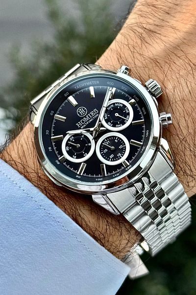 Homies Men's Wrist Watch Stainless Steel Jubile Cord with Original Gift Box and Bracelet Gift.