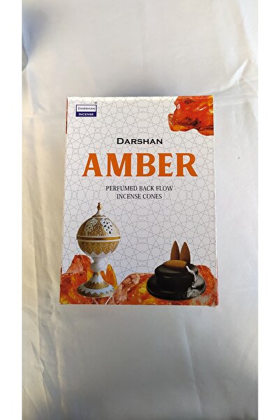 Darshan Incense Darshan 10 Adet Amber Kokulu Geri Akış Backflow Tütsü