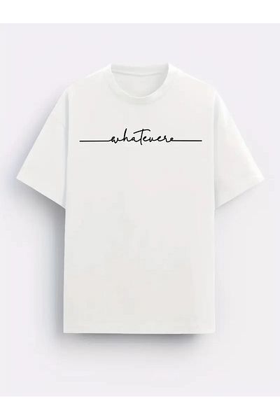 AEMİ Unisex Printed Oversize Crew Neck T-shirt