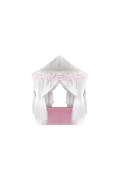 KRUZZEL Play Tent for Kids with Curtains, Pink and Gray, 123x123x140 cm,