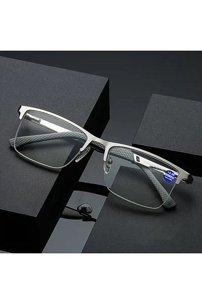 ZENION Premium Near Reading-Glasses +3.5 (+350) Blue Light Protection, Stainless Aluminum Alloy Metal Frame