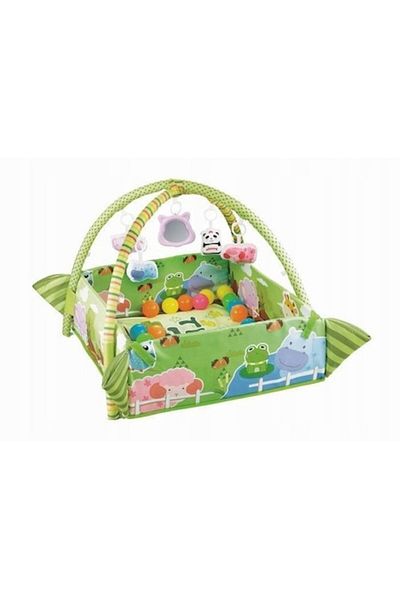 MalPlay Multifunctional Baby Activity Center with 30 Balls and Detachable Toys, Green