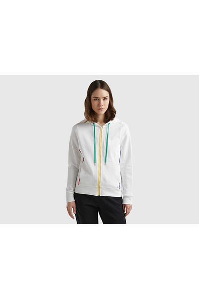 United Colors of Benetton Women's Cotton Zip-Up Sweatshirt