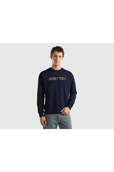 United Colors of Benetton Women's Crew Neck Sweatshirt with Logo Print