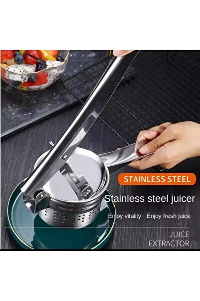 Skygo PASLANMAZ ÇELİK PATATES EZİCİ BÜYÜK HAZNELİ NARENCİYE SIKACAĞI