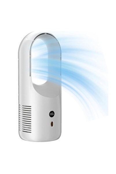 Wasat ELArab مروحة ذكية بدون شفرات بقوة 5 واط مع 6 سرعات مختلفة قابلة للشحن