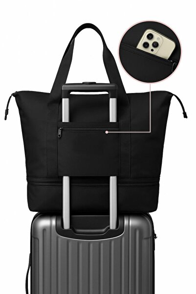 Bambus Cüzdan Küçülebilen/Büyüyebilen Çok Amaçlı Körüklü Su Geçirmez El Seyahat Valizi Bavulu