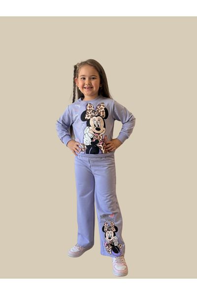 LİLLYPİCCA Girls' 2-Piece Set Character Patterned Sweatshirt and Wide Leg Pants
