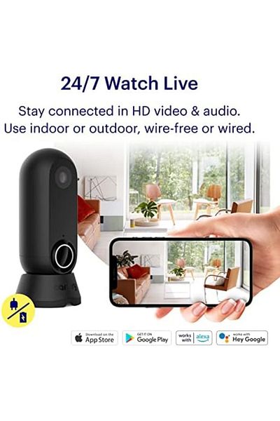 CANARY Flex Indoor/Outdoor, Wire-free or Plugged-in, Weatherproof HD Security Camera - Black