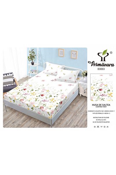 FIONNA.RO Duvet Cover With Elastic And Pillowcases 160X200cm - Diaphanous Flowers