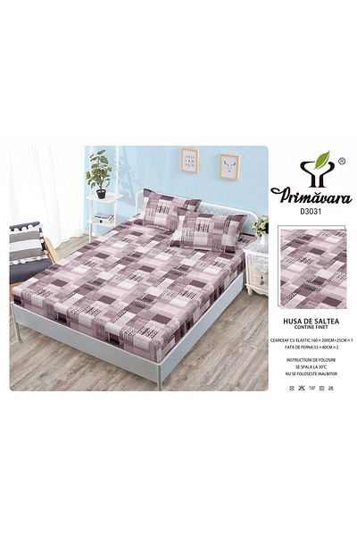 FIONNA.RO Duvet Cover With Elastic And Pillowcases 160X200cm - Abstract Purple Lilac