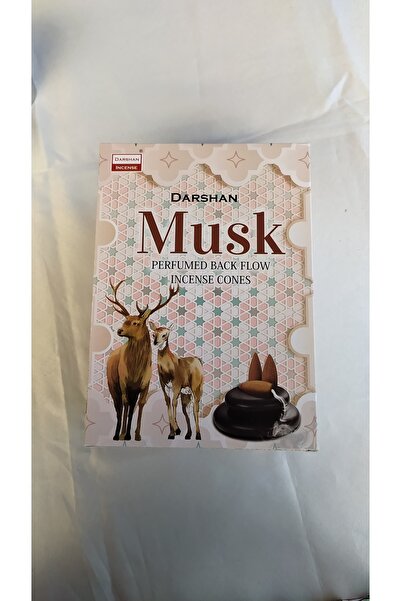 Darshan Incense 10 Adet Darshan Misk Kokulu Musk Geri Akış Backflow Tütsü