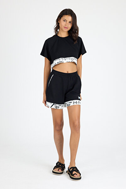 Hoodraze Women's Garnished Leg Detail Slit Shorts