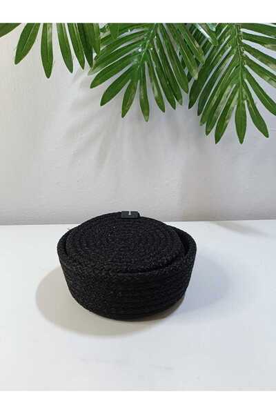 VeronicA Black Polyester Coaster