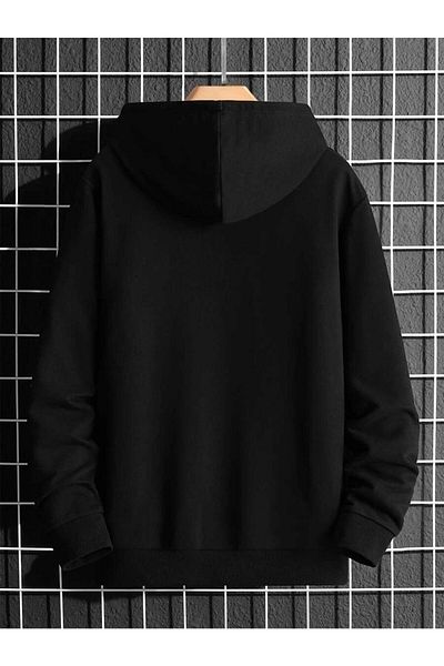 Boi Φούτερ με λογότυπο Saturn - Μαύρη στάμπα Oversize Φούτερ με κουκούλα