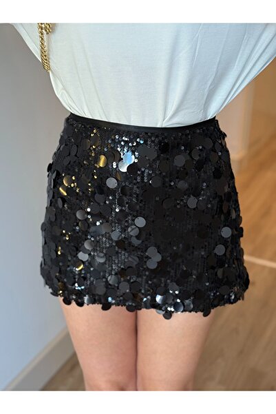YK FASHION Payetli Mini Etek