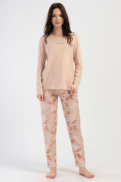 VİENETTA Women's Cotton Long Sleeve Pajama Set, 403180