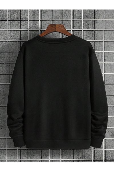 Boi Φούτερ La Los Angeles - Μαύρο εμπριμέ Oversize Φούτερ Crew Neck