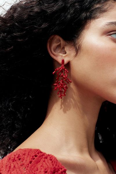 stravis Red Coral Earrings