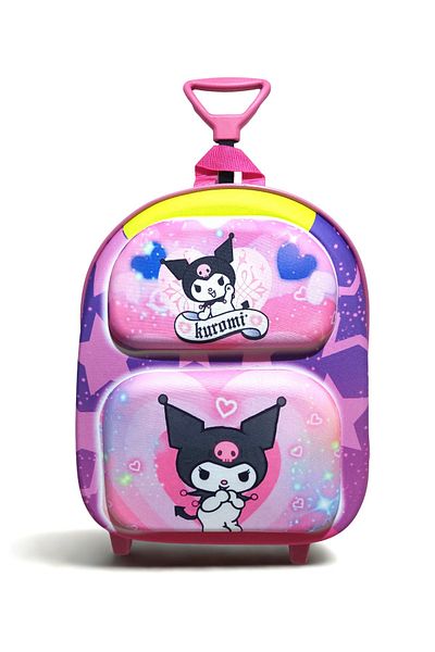 NEWFULL Kuromi Girl Kindergarten Backpack with Squeegee