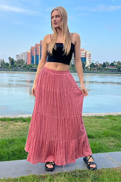 DSB Şile Bezi Uzun Yazlık Etek Astarlı %100 Pamuklu 100cm