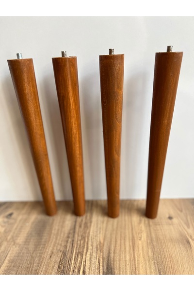 HAMADEX 44 Cm Açık Meşe,Konik Ayak Ahşap Mobilya Ayağı – 4 Adet| Masa, Sandalye Ayağı, Sehpa Ayağı