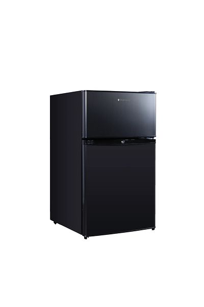 starway 85 Lt 3 CuFt Double Door Stylish Black Mini Refrigerator, 90x50x55cm Energy Saving, Freezer Storage,
