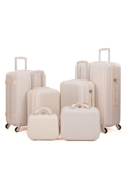 LİMRA Modern Design 6-Piece Beige Luggage Set with Wheels