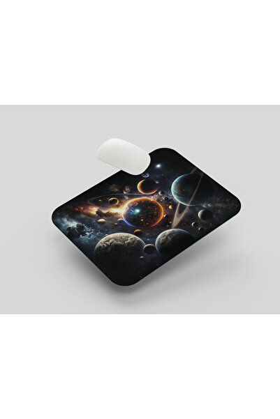 bertekdijital 3D Gezegenler Mouse Pad, Diktörgen Mousepad, Mause Pad Ofis Mau...