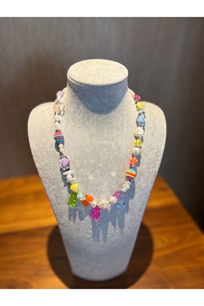 vanilla & pearl jewelry Özel Tasarım Çok Detaylı Renkli Kolye