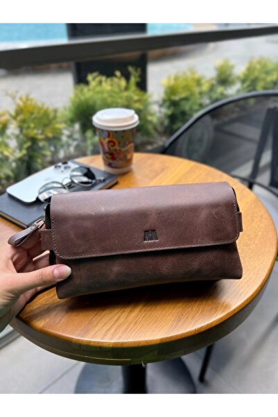 SANATE COLLECTION Hakiki Deri Unisex El Çantası – Bilek Tutma Kayışı, Kişiye ...