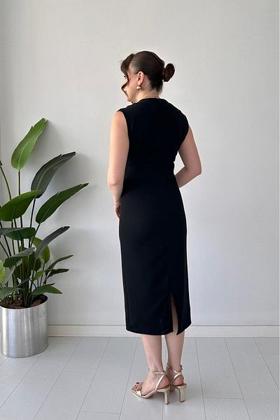 MaziButik Nail Buckle Dress Black