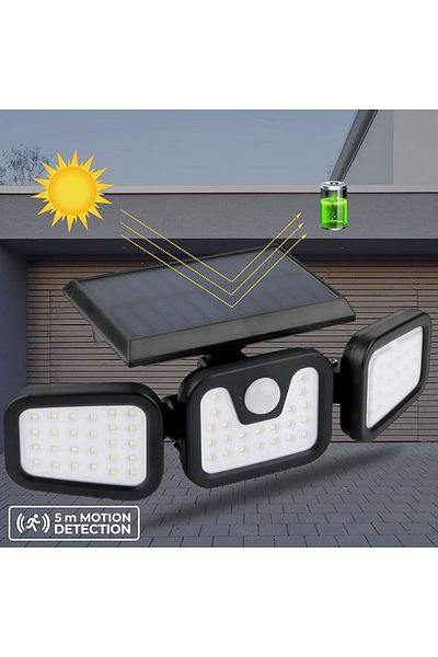 ETRONIK IP65 Solar LED Light for Outdoor Use on the Balcony or Garage with Motion and Strong Light of 600 lm
