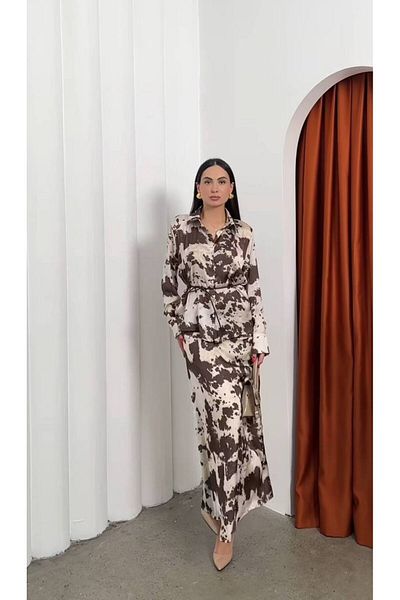 Modayakamoz New Season Women's Skirt Tip Laser Cut Floral Large Size Midi Length Crepe Dress