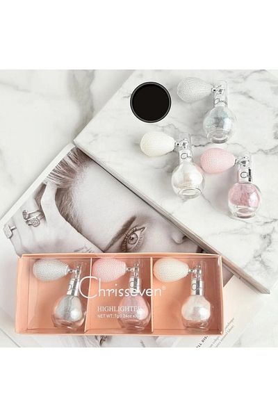 Christine Pack of 3 highlighter pressed for face and body