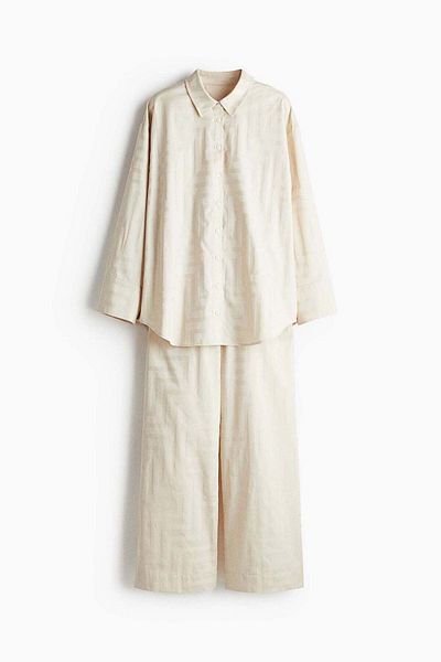 H&M Jacquard-weave cotton pyjamas