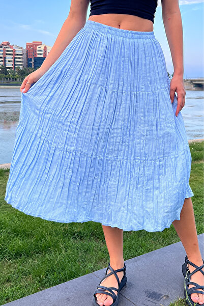 DSB Şile Bezi Orta Boy Yazlık Etek Astarlı %100 Pamuklu 70cm