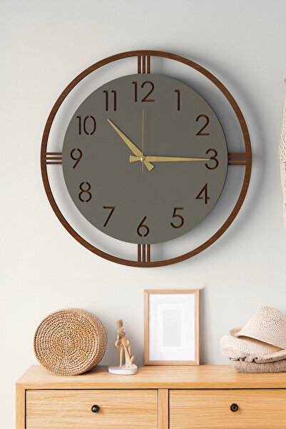 LUPOKRAFT Modern Siyah Ahşap Çerçeveli Salon Ofis Duvar Saati Sessiz Mekanizma